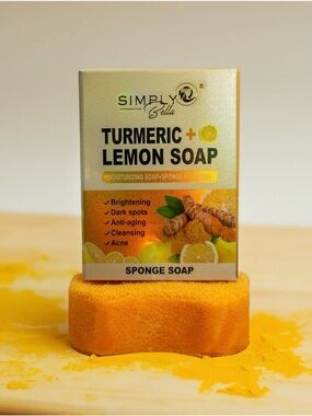 Simply Belle Turmeric + Lemon Soap - Orange and Yellow Packaging